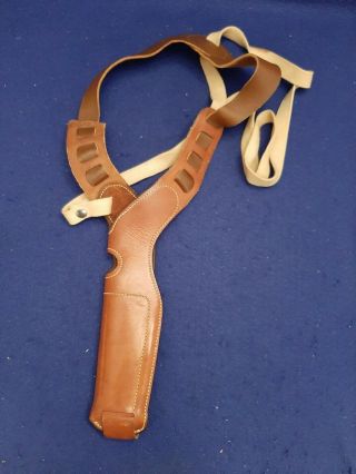 Vtg Bianchi Leather X - 2000 Phantom Shoulder Holster For S&w 9mm Autos Exc Cond