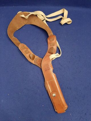 Vtg Bianchi Leather X - 2000 Phantom Shoulder Holster for S&W 9mm Autos EXC COND 2