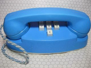 Vintage Handi - Craft Blue A Play Phone Telephone Classic Plastic Toy