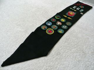 Vintage Girl Scouts Of America Sash With Merit Badges Patches And Pins
