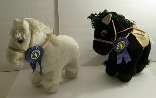 2 Vintage Cabbage Patch Show Pony Horse 1984 White & Black Beauty Ponies Cpk