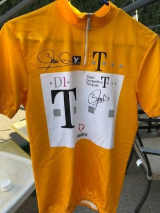 Tour De France Yellow Telekom Cycling Jersey,  Signed By Bjarne Riis
