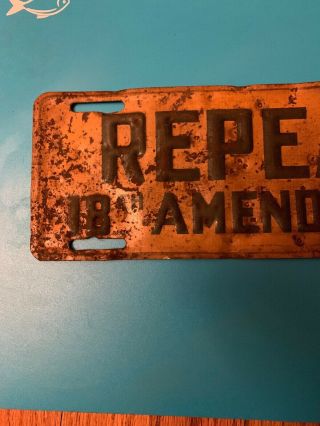 Repeal the 18th amendment license plate topper 2