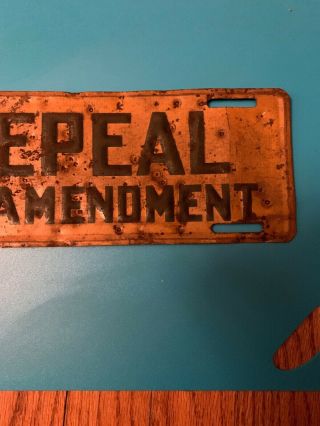 Repeal the 18th amendment license plate topper 3