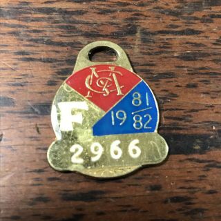 Vintage 1981/82 Mcc Badge Melbourne Cricket Club Full Membership Medallion