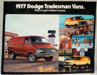 1977 Dodge Tradesman Vans Advertising Sales Dealers Brochure Guide Vintage