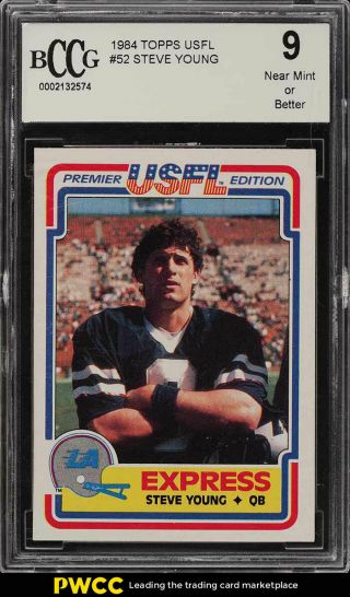 1984 Topps Usfl Steve Young Rookie Rc 52 Bccg 9 (pwcc)
