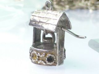 Vintage 925 Sterling Silver Water Well Bucket and Handle Charm 4g j192 2