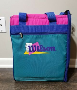 Wilson Retro Vintage Club Tote Bag Sports Travel Bag Padded Aqua Pink