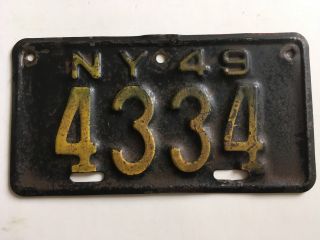 1949 York Motorcycle License Plate All Yom Harley Triumph Indian