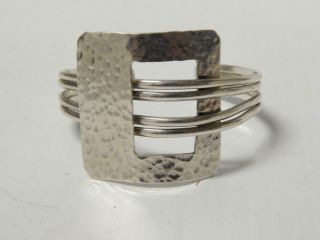 Vintage Mexican Hand Hammered Sterling Silver Cuff Bracelet Buckle Style Dsgn