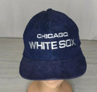 Vintage Chicago White Sox Spell - Out Corduroy Baseball Cap Hat Snapback