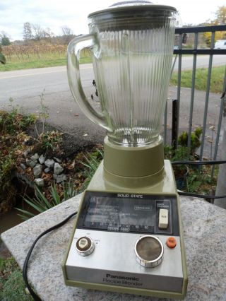 Vintage PANASONIC Green Household Blender - Solid State Glass Jar Model MX - 360C 2