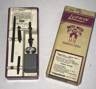Vintage Lufkin Miti - Mite Magnetic Base Indicator Holder 101 W/fine Adjustment