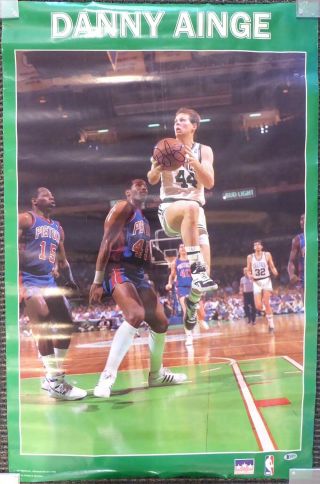 Danny Ainge Autographed Signed 1987 22x34 Poster Boston Celtics Beckett H10791