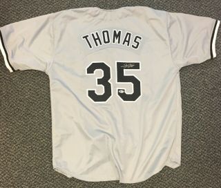 Frank Thomas Signed Chicago White Sox Gray Jersey Size Xl - Beckett