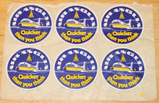 6 X Old Air Anglia (uk) Fokker F - 28 Airline Stickers
