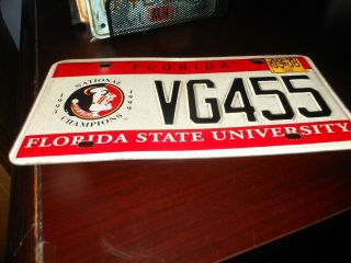 Florida 2008 Fsu (florida State University) License Plate