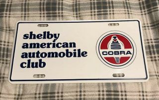Vintage Shelby American Automobile Club License Plate Topper Ford Cobra 31