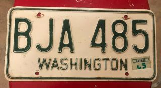 Natural 1965 Washington Passenger Vehicle License Plate Single Bja 485 Yom Clear