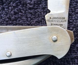 Vintage G.  Ibberson Ltd Sheffield Sailer ' s Knife Marlin Spike Stainless 3