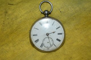 Vintage J.  W.  Benson Silver Cased Pocket Watch London 1874.