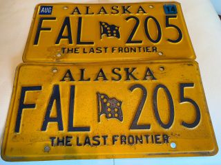 Alaska License Plate The Last Frontier Fal 205 Set Of 2