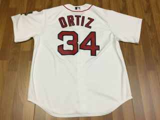 MENS XL - Vtg MLB Boston Red Sox 34 David Ortiz Majestic Cool Base Sewn Jersey 2