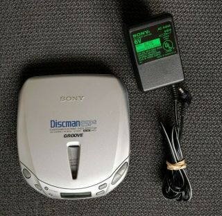 Sony D - E401 Discman Cd Player Portable Groove Walkman Vintage W/powercord