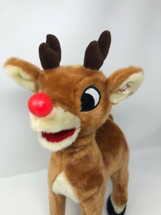 Vintage Rudolph The Red Nosed Reindeer Talking Singing Animated Toy Gemmy 8977 3
