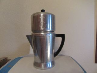 Vintage West Bend 8 Cup Drip Coffee Maker Pot Aluminum 12 " Tall Marked On Bottom