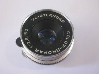 Voigtlander Color Skopar Compur Lens 1:2.  8/50 For Vtg Bessamatic Film Camera Exc