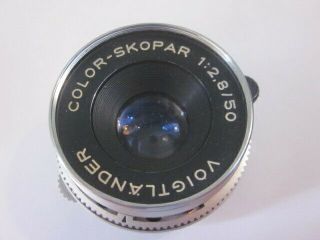 VOIGTLANDER Color Skopar Compur Lens 1:2.  8/50 for Vtg Bessamatic Film Camera EXC 2