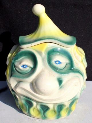 Vintage Kitchen Mccoy Pottery Sad Clown Cookie Jar Canister (stamped)