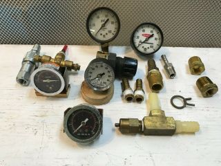 Vintage Steampunk Air Pressure Gauge Regulator Fitting Vacuum Brass Valve