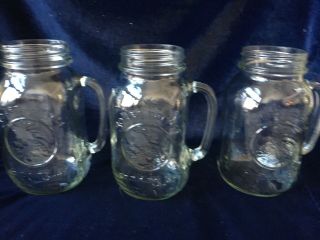 Vintage Golden Harvest 32 Drinking Jars 32oz Set Of 3 Marked No’s 1,  10,  27