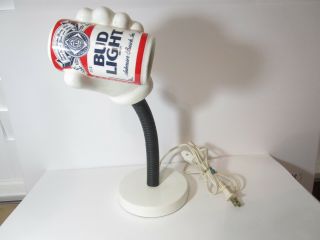Vintage Bud Light Can And Hand Desk Lamp,