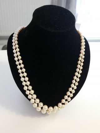 Vintage Pearl Necklaces 9ct Gold Clasps X2