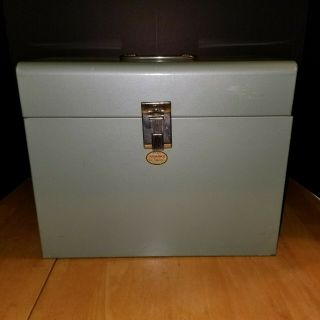 Vintage Curmanco Metal File Lock Box Document Storage Army Green Currier Mfg