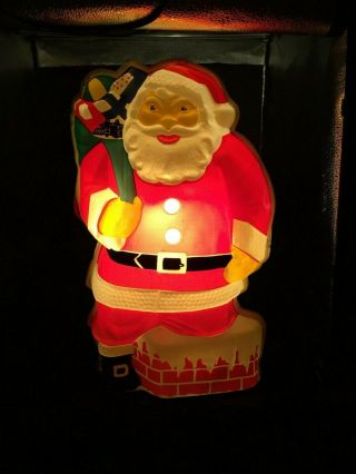 Vintage Noma 95 Santa Claus Flat Back Blow Mold Light Up Christmas Display