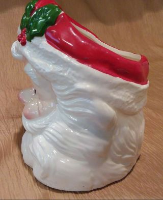 Vintage Christmas Santa Claus Ceramic Head Vase Planter by Parma AAI Japan 1950s 2