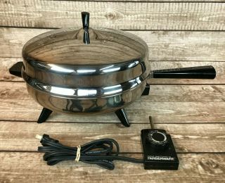 Vintage Farberware Model 310 - B 12 " Electric Skillet With Dome Lid