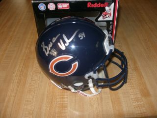 Brian Urlacher Autographed Mini Helmet - Chicago Bears Signed 54