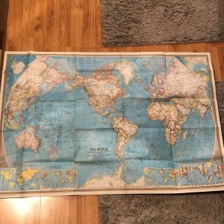 Vintage 1970 National Geographic Map - The World - 29 " X 42 "
