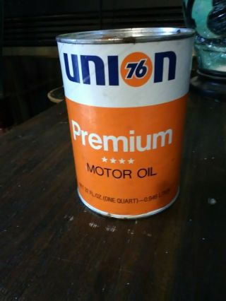 Union 76 Premium Motor Oil {one Quart} Cardboard Can Full Vtg Retro Usa