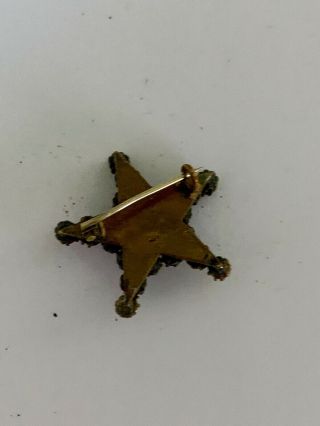 Vintage Gold Tone Ruby Red Rhinestone Star Brooch Pin Jewelry 2