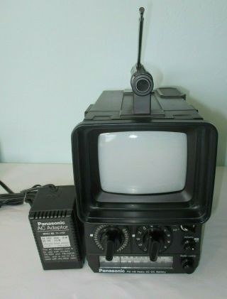 Panasonic Tr - 555r Portable Tv Am/fm Radio W/ac Power Adapter Vintage 1978