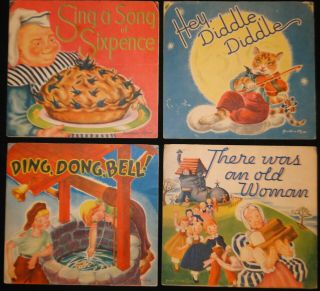 Eight Vintage 1940s Nursery Rhyme Pop - Up Books By Geraldine Clyne