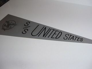 Ss United States Lines Large Aluminum Wall Pennant / 27 " In Length