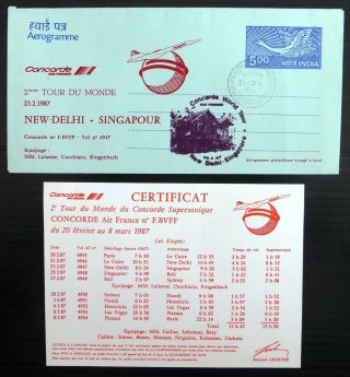 India Concorde Air France Delhi To Singapore With Certificate Bm233